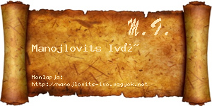 Manojlovits Ivó névjegykártya